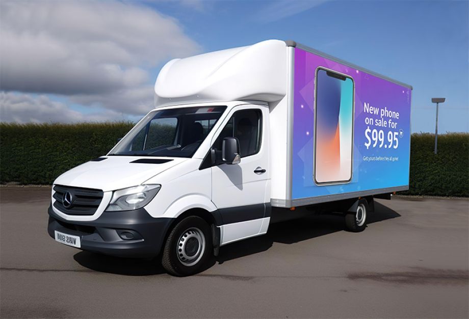 Truck with Real Estate Advertising